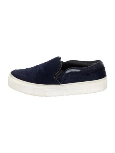 Pre-owned Celine Ponyhair Sneakers In Blue