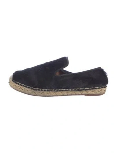 Pre-owned Celine Ponyhair Whipstitch Trim Espadrilles In Blue