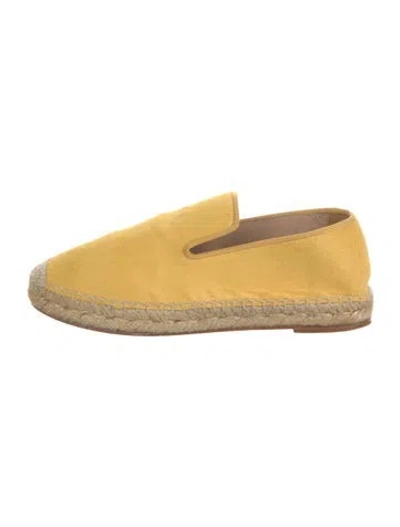 Pre-owned Celine Ponyhair Whipstitch Trim Espadrilles In Yellow