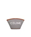 Celine Pouch Couffin In Striped Textile And Calfskin In Blue