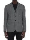 Celine Prince Of Wales Checked Wool Blazer In Ce Noir/craie