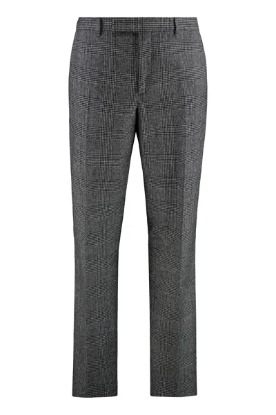 Celine Prince-of-wales Checked Trousers In Gray