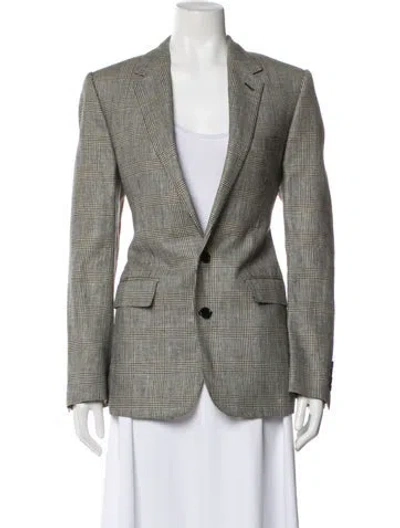 Pre-owned Celine Prince Of Wales Wool Blazer