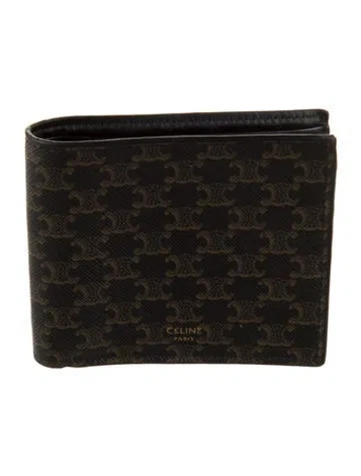 Pre-owned Celine Printed Bifold Wallet In Brown