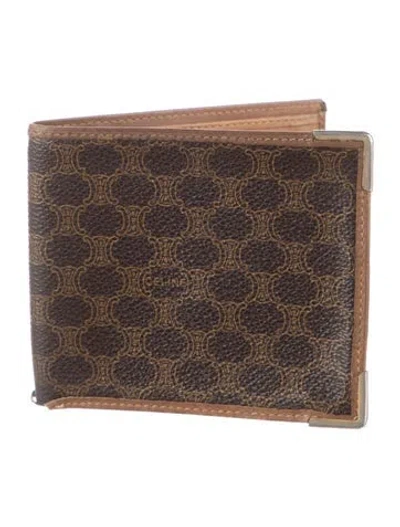 Pre-owned Celine Printed Bifold Wallet In Brown
