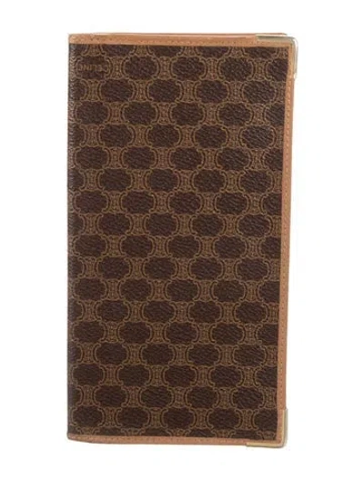 Pre-owned Celine Printed Bifold Wallet In Brown