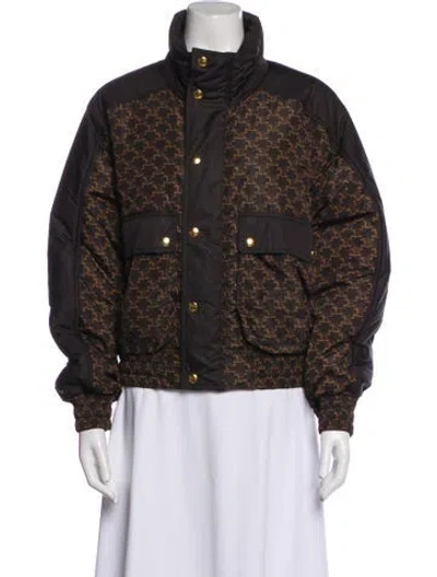 Pre-owned Celine Printed Bomber Jacket In Black