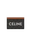Celine Printed Card Bags With Coated Canvas And Cowhide In Brown