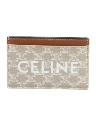 Pre-owned Celine Printed Card Holder In Neutral