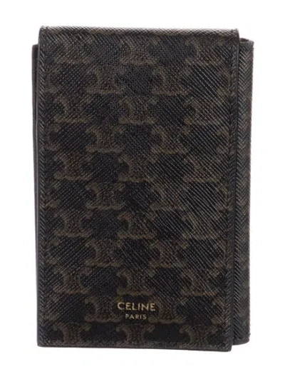Pre-owned Celine Printed Card Holder W/ Tags In Brown