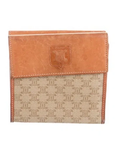 Pre-owned Celine Printed Compact Wallet In Neutral