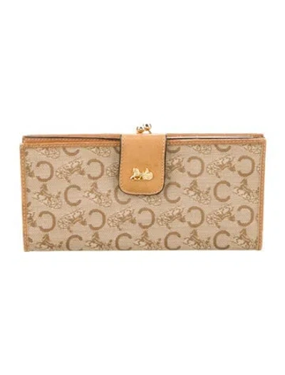 Pre-owned Celine Printed Continental Wallet In Neutrals