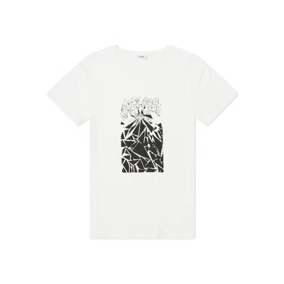 Celine Printed Cotton T-shirt Men In White