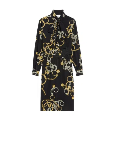 Celine Printed Dress In Black