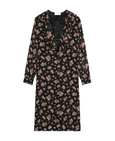 Celine Printed Dress In Black