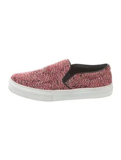 Pre-owned Celine Printed Leather Trim Embellishment Sneakers In Multi