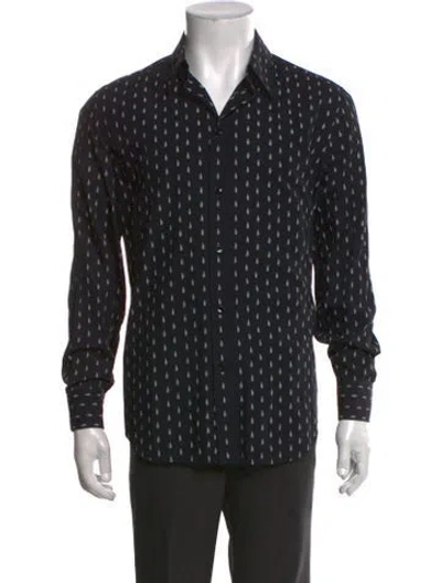 Pre-owned Celine Printed Long Sleeve Shirt In Black
