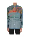 Celine Printed Long-sleeved Shirt In Multicolor