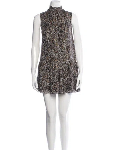 Pre-owned Celine Printed Mini Dress In Black