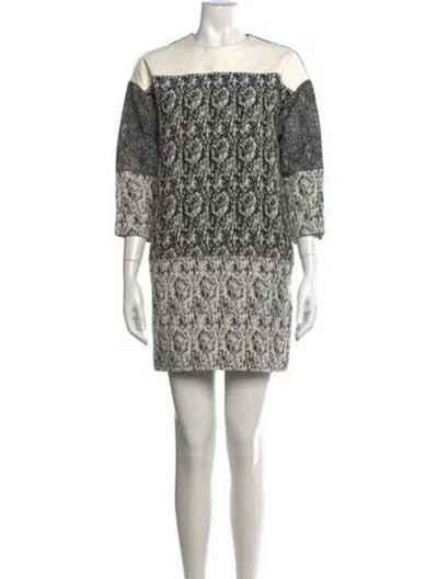 Pre-owned Celine Printed Mini Dress In Neutral