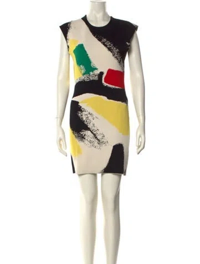 Pre-owned Celine Printed Mini Dress W/ Tags In Black