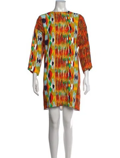 Pre-owned Celine Printed Mini Dress W/ Tags In Orange