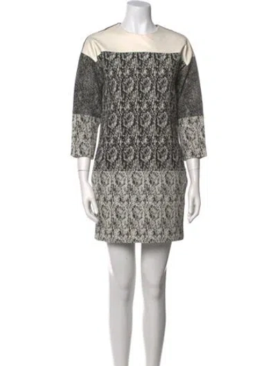 Pre-owned Celine Printed Mini Dress In White