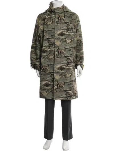 Pre-owned Celine Printed Parka W/ Tags In Green