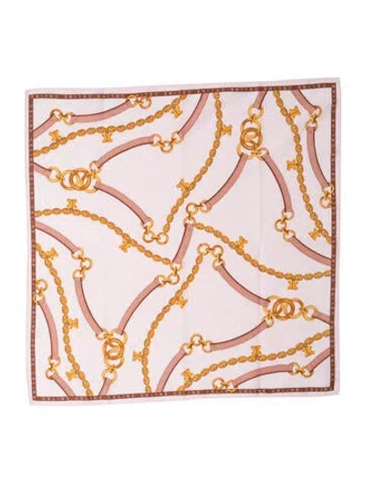 Pre-owned Celine Printed Scarf In Pink