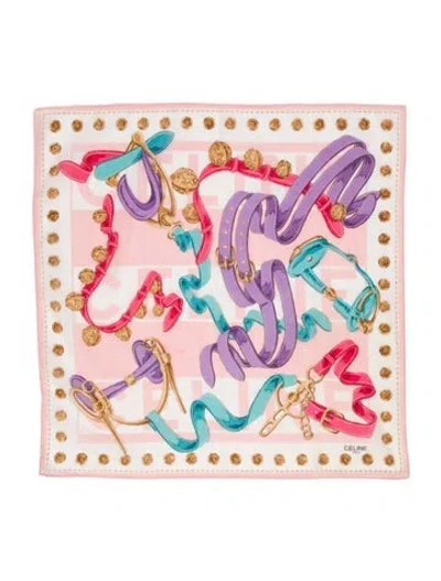 Pre-owned Celine Printed Scarf In Pink