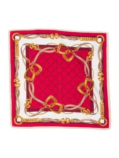 Pre-owned Celine Printed Scarf In Red