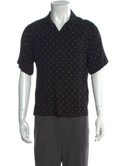 Pre-owned Celine Printed Short Sleeve Shirt In Black