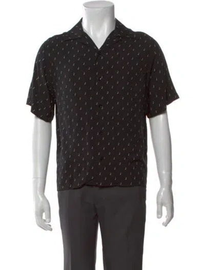 Pre-owned Celine Printed Short Sleeve Shirt In Black