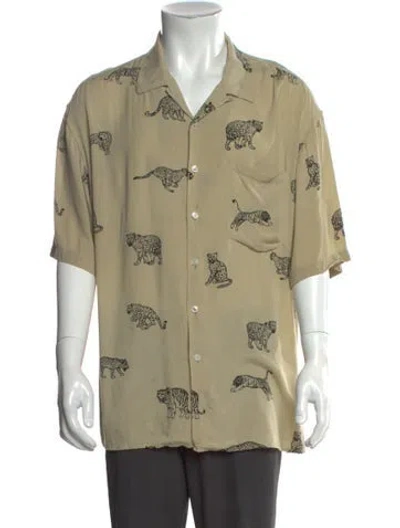 Pre-owned Celine Printed Short Sleeve Shirt In Neutral