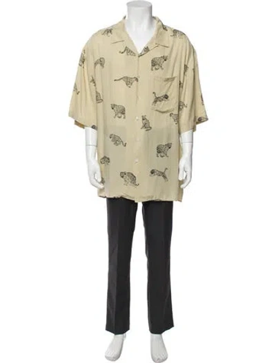 Pre-owned Celine Printed Short Sleeve Shirt W/ Tags In Neutral