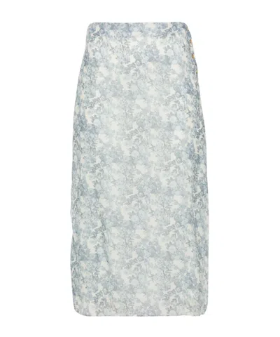 Celine Printed Skirt In White