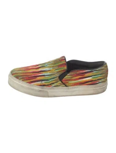 Pre-owned Celine Printed Sneakers In Yellow