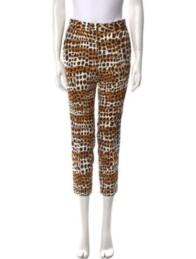 Pre-owned Celine Printed Straight Leg Pants In Black