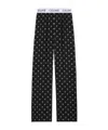 Celine Printed Viscose Casual Pants In Black