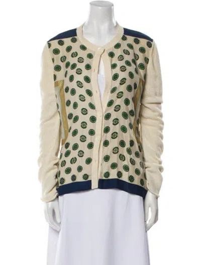 Pre-owned Celine Printed V-neck Sweater In Neutral