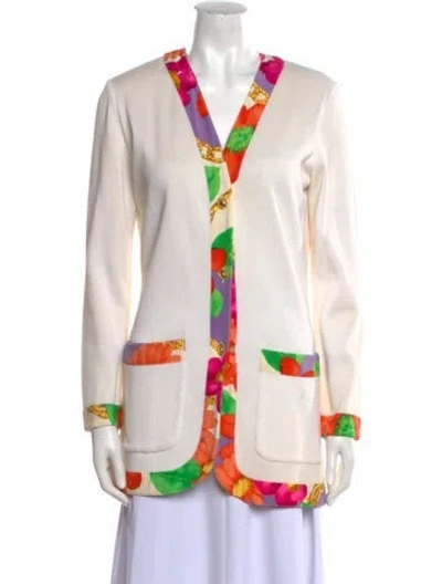 Pre-owned Celine Printed V-neck Sweater In Neutral