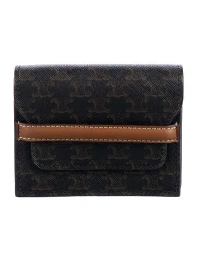 Pre-owned Celine Printed Wallet In Brown