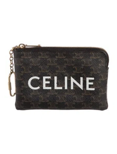 Pre-owned Celine Printed Wallet In Brown