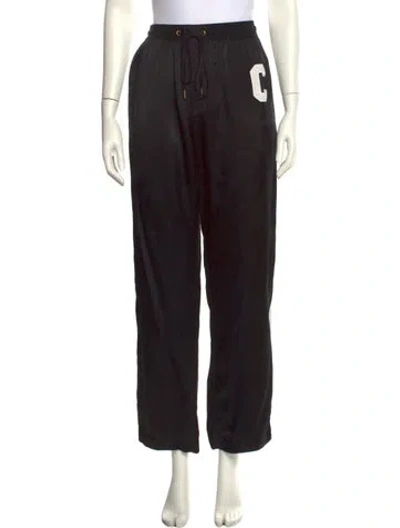 Pre-owned Celine Printed Wide Leg Pants In Black
