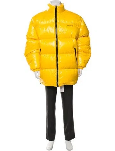 Pre-owned Celine Puffer Coat In Yellow