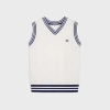Celine Pull Col V Sans Manches In White