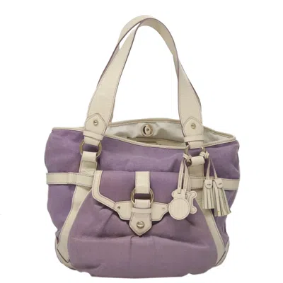 Pre-owned Celine Céline Purple Canvas Tote Bag ()