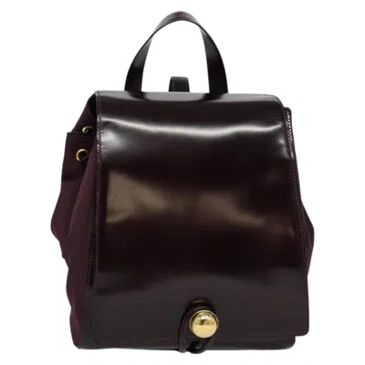 Pre-owned Celine Céline Purple Leather Backpack Bag ()