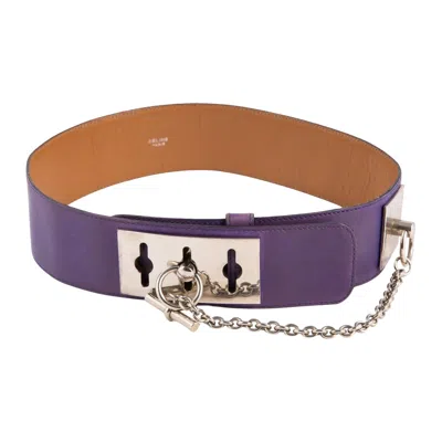 Pre-owned Celine Purple Leather Large Belt