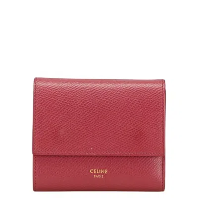 Pre-owned Celine Purple Leather Wallet (tri-fold) ()